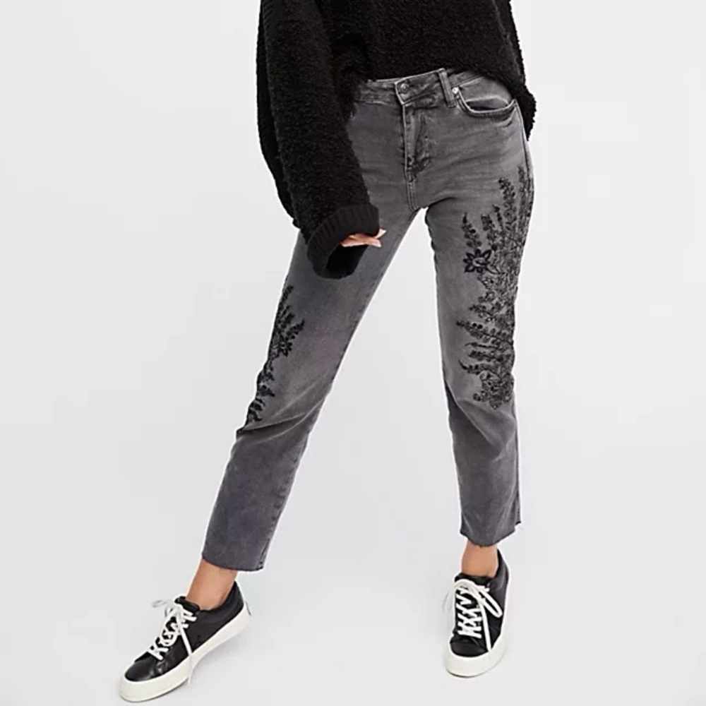 We the Free Girlfriend Embroidered Jeans